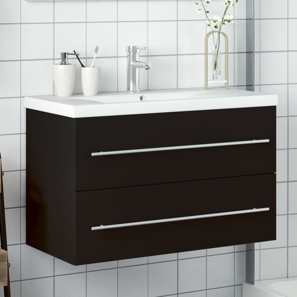 Bathroom Sink Cabinet With Built-In Basin