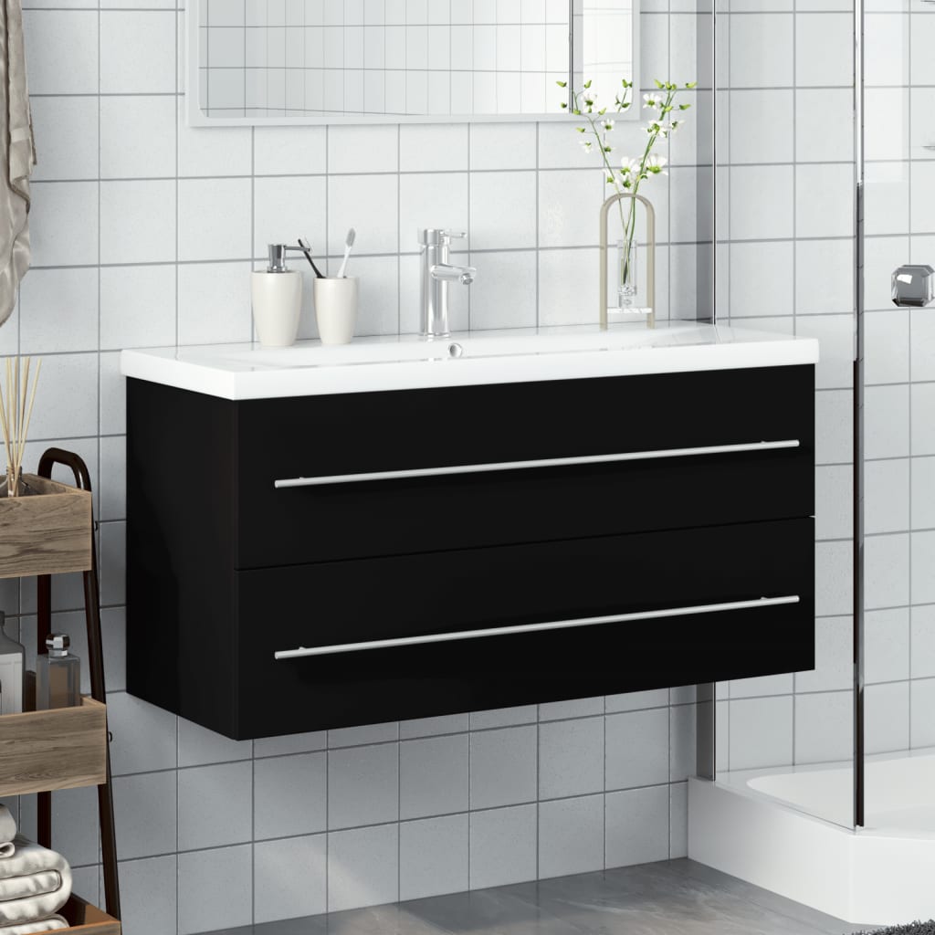Bathroom Sink Cabinet With Built-In Basin