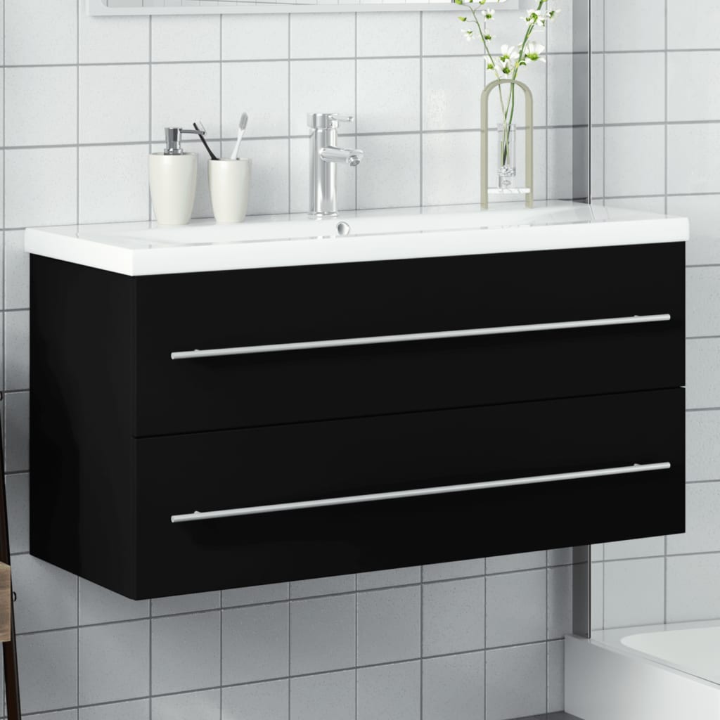 Bathroom Sink Cabinet With Built-In Basin