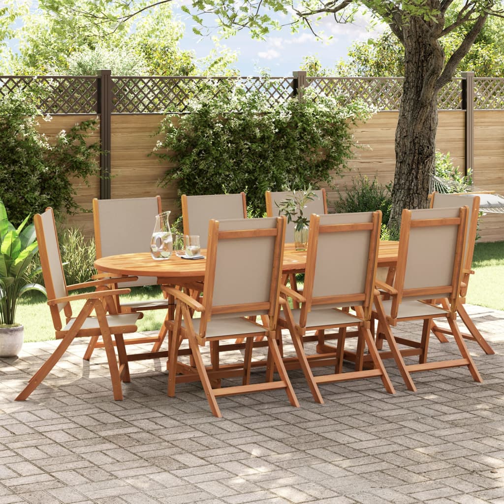 Folding Garden Chairs 4 Pcs Solid Wood Acacia And Textilene