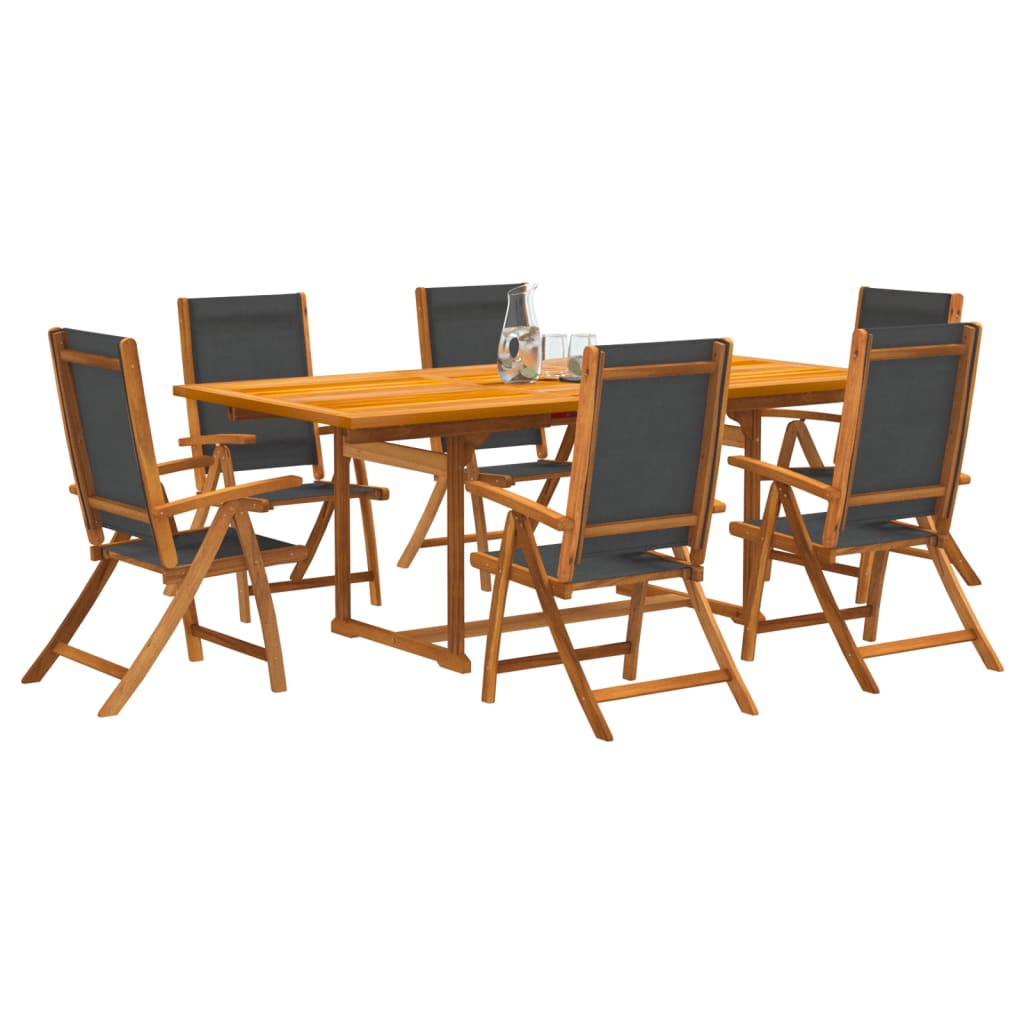 7 Piece Outdoor Dining Set Solid Acacia Wood