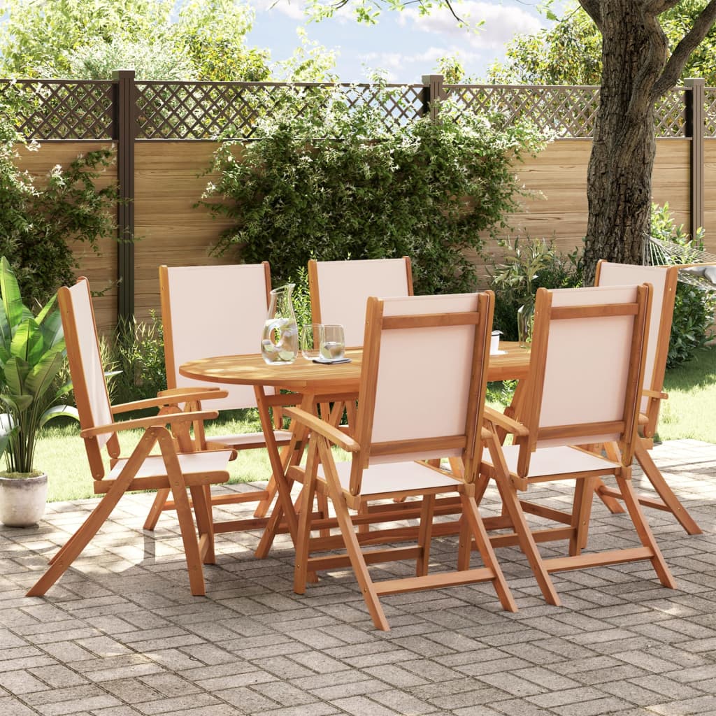 7 Piece Outdoor Dining Set Solid Acacia Wood