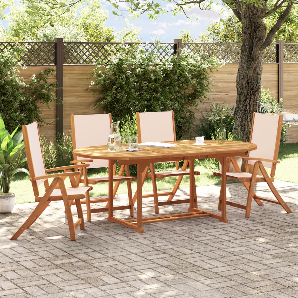 7 Piece Outdoor Dining Set Solid Acacia Wood