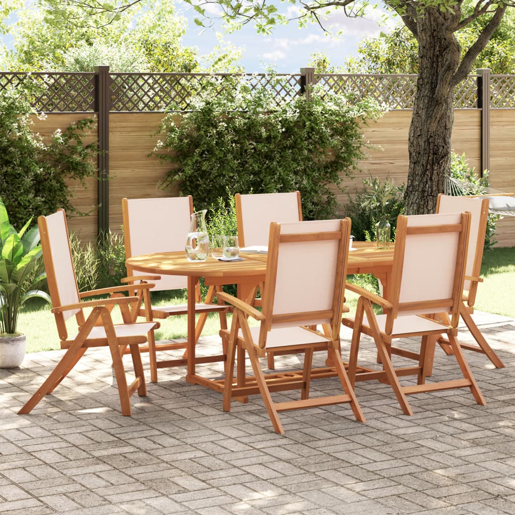 7 Piece Outdoor Dining Set Solid Acacia Wood