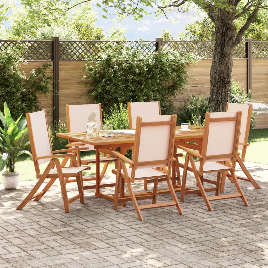 7 Piece Outdoor Dining Set Solid Acacia Wood