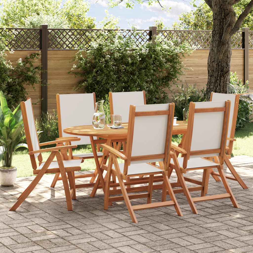 7 Piece Outdoor Dining Set Solid Acacia Wood