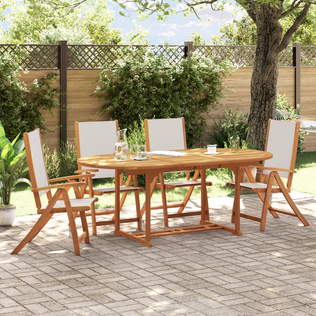 7 Piece Outdoor Dining Set Solid Acacia Wood