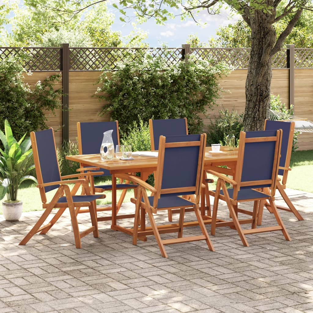 7 Piece Outdoor Dining Set Solid Acacia Wood