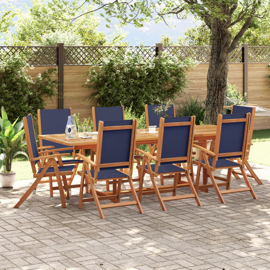 7 Piece Garden Dining Set Solid Wood Acacia And Textilene