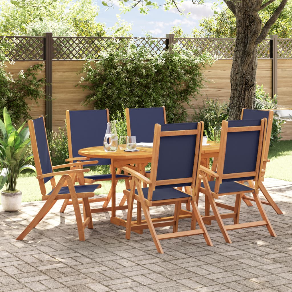 5 Piece Garden Dining Set Solid Wood Acacia And Textilene