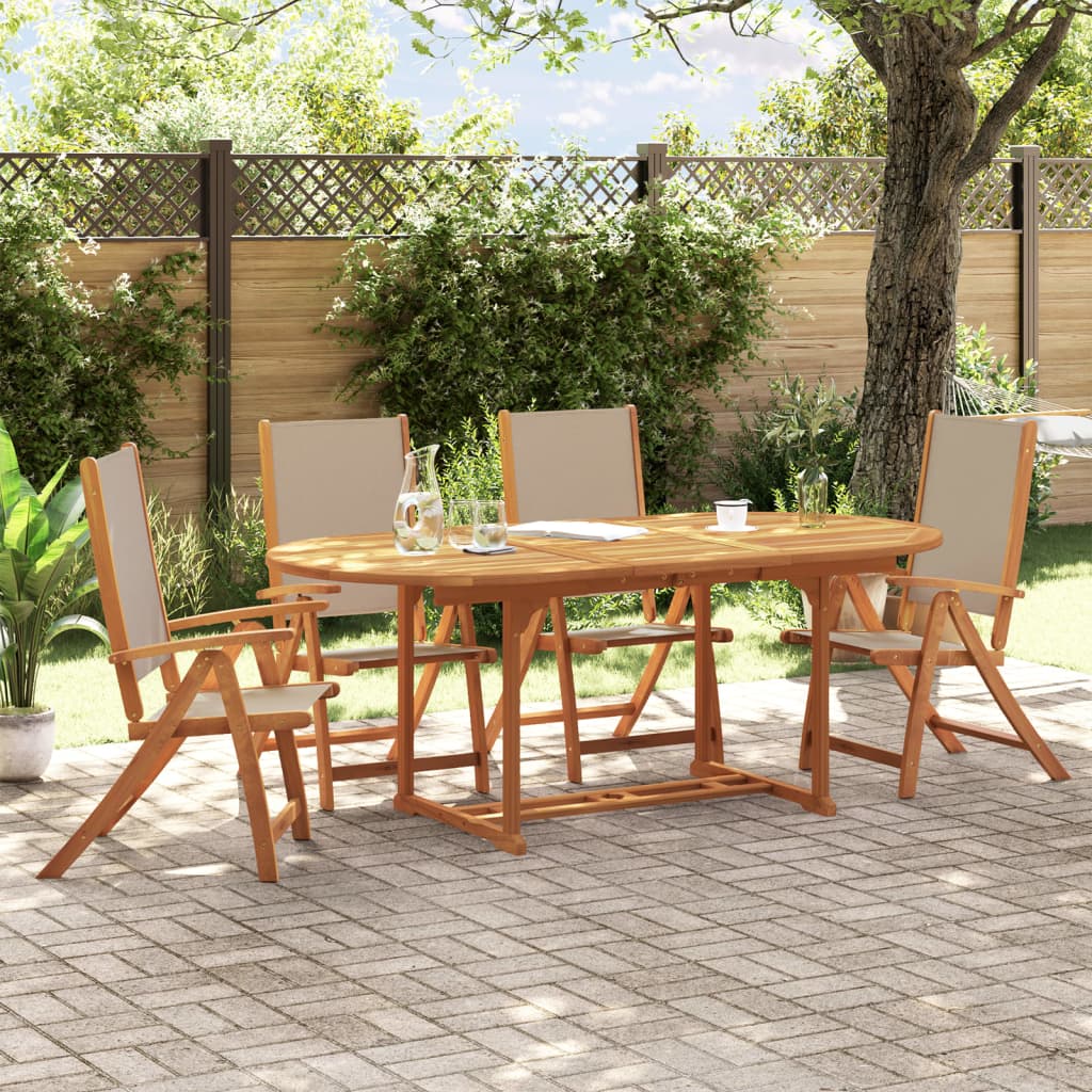 7 Piece Outdoor Dining Set Solid Acacia Wood