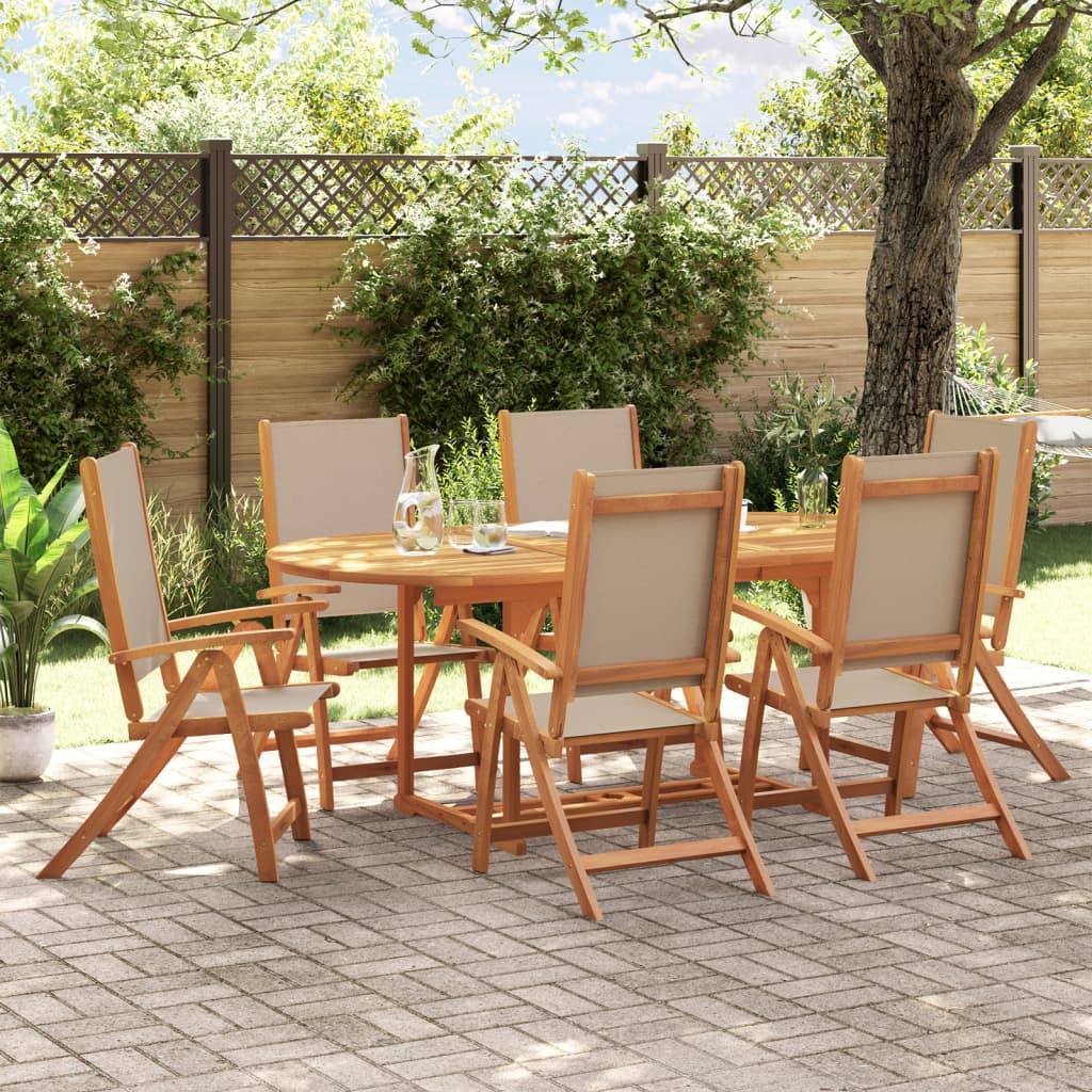 7 Piece Outdoor Dining Set Solid Acacia Wood