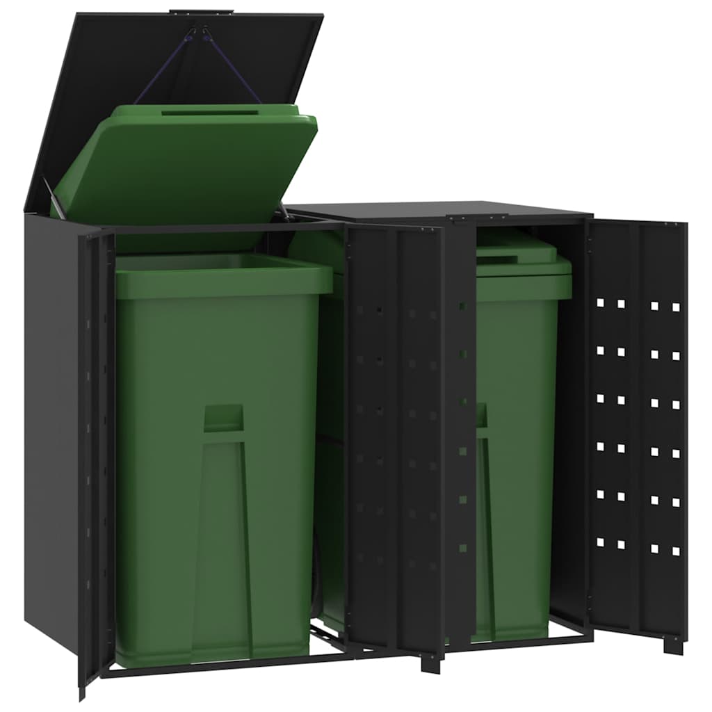 Wheelie Bin Storage For 5 Bins 345X79X117 Cm Steel