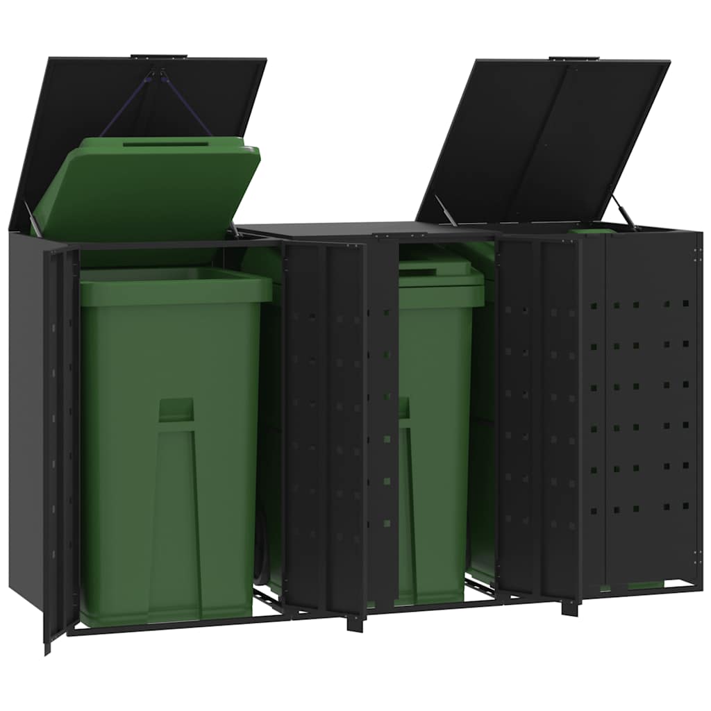 Wheelie Bin Storage For 5 Bins 345X79X117 Cm Steel