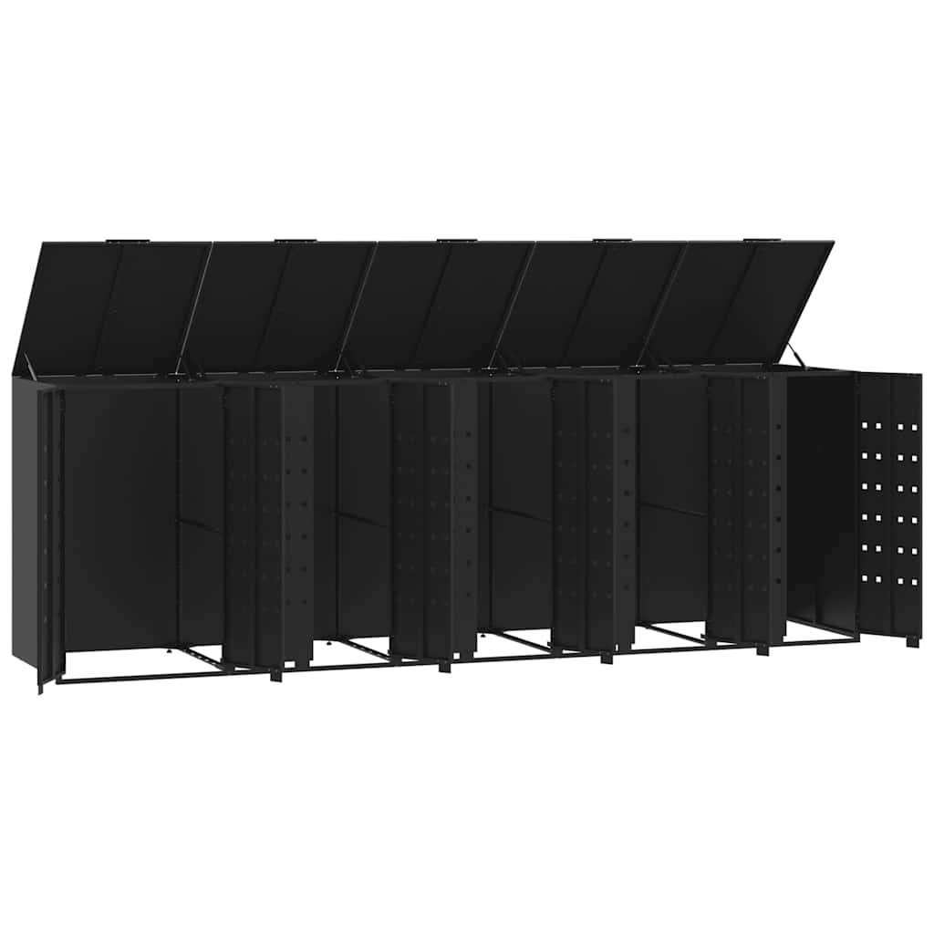 Wheelie Bin Storage For 5 Bins 345X79X117 Cm Steel