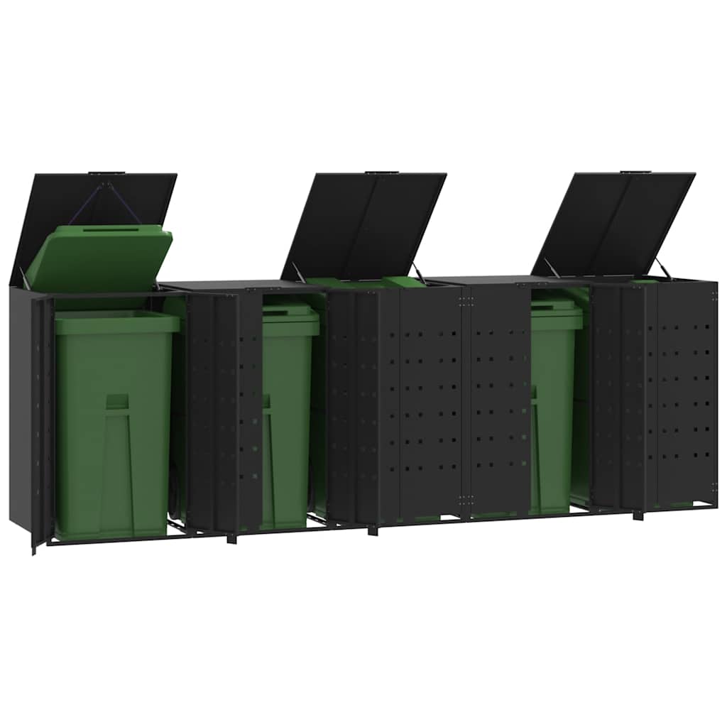 Wheelie Bin Storage For 5 Bins 345X79X117 Cm Steel