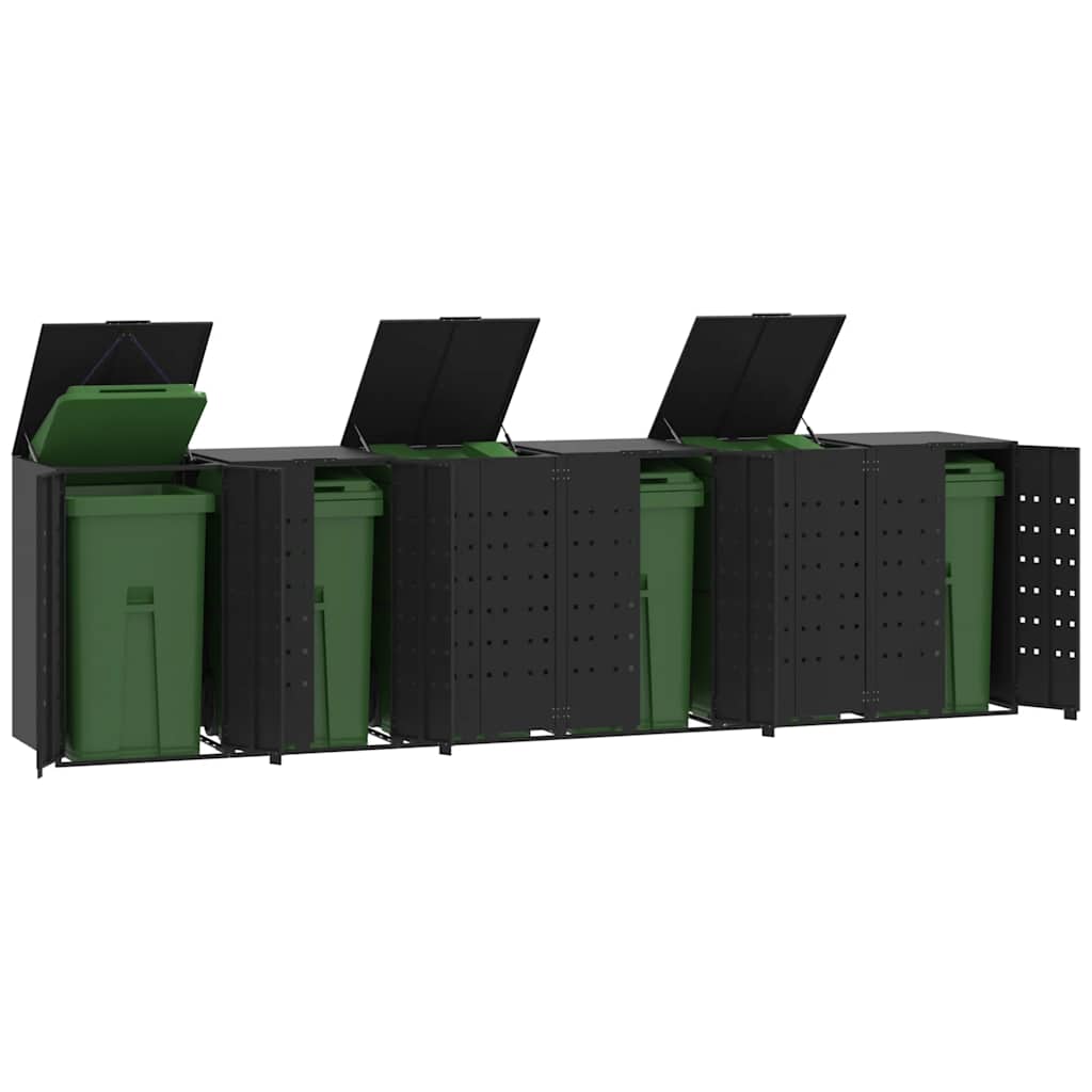 Wheelie Bin Storage For 5 Bins 345X79X117 Cm Steel
