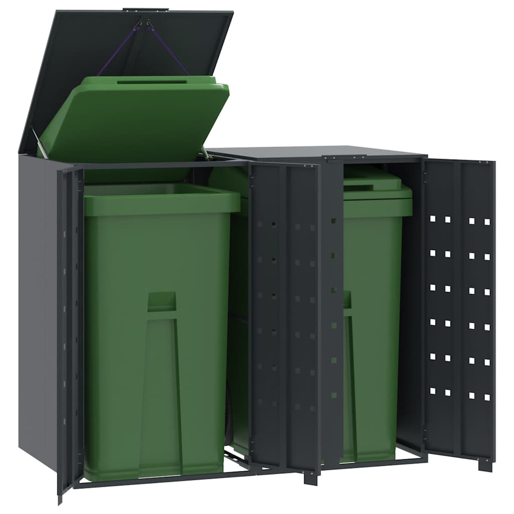 Wheelie Bin Storage For 5 Bins 345X79X117 Cm Steel