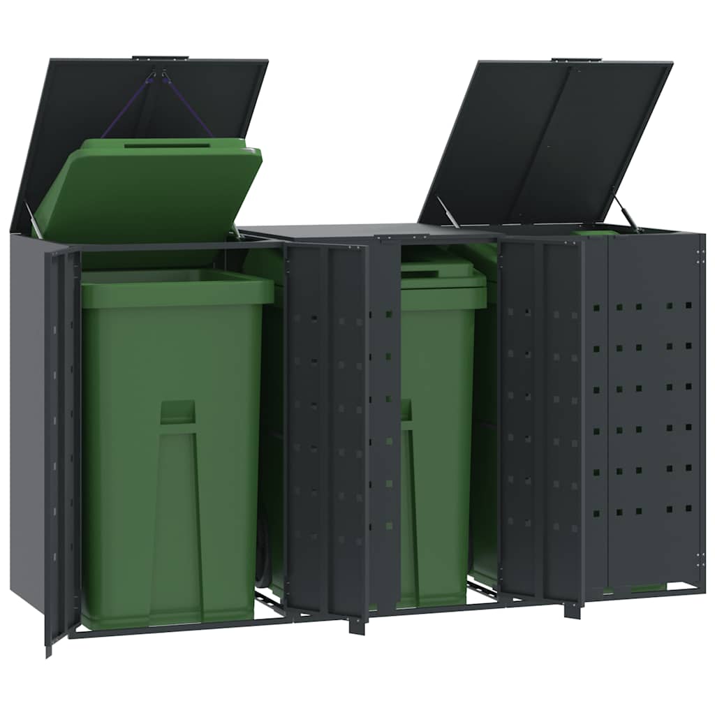 Wheelie Bin Storage For 5 Bins 345X79X117 Cm Steel