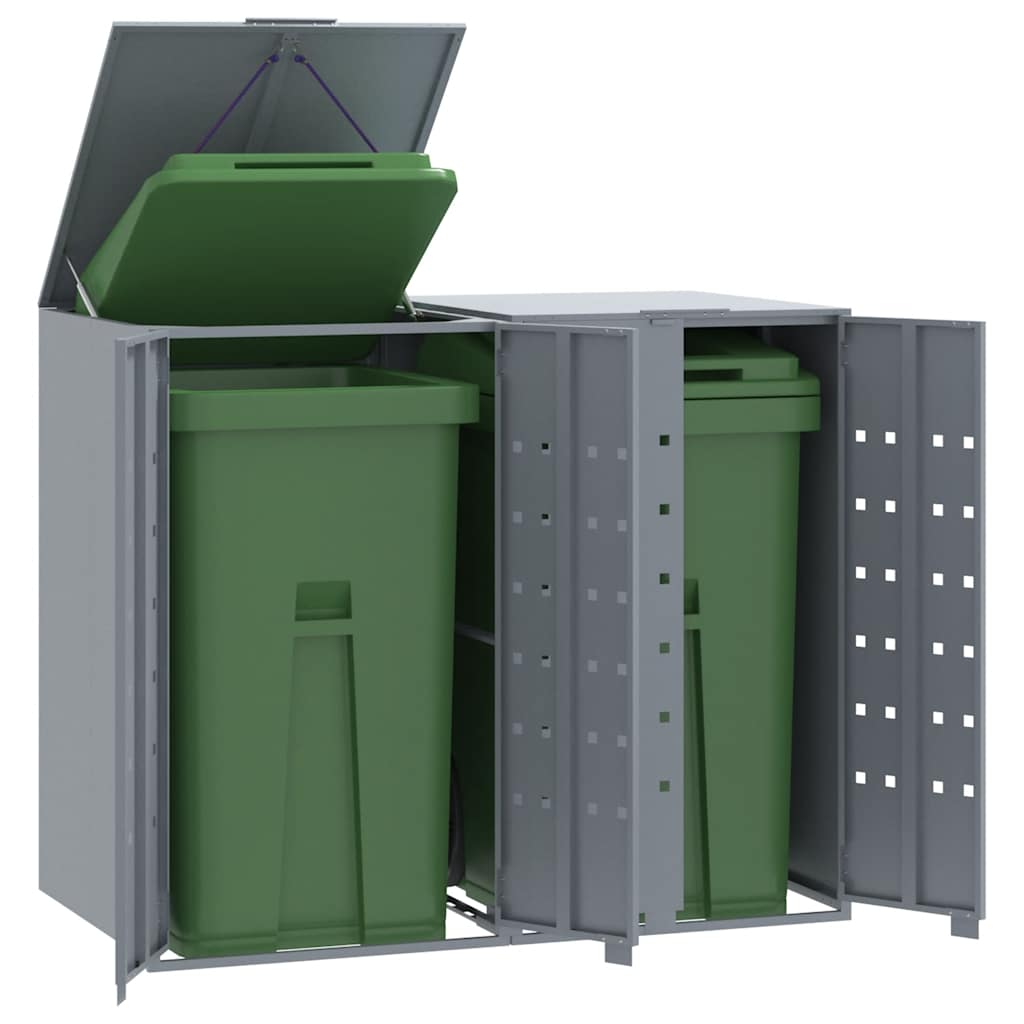 Wheelie Bin Storage For 5 Bins 345X79X117 Cm Steel