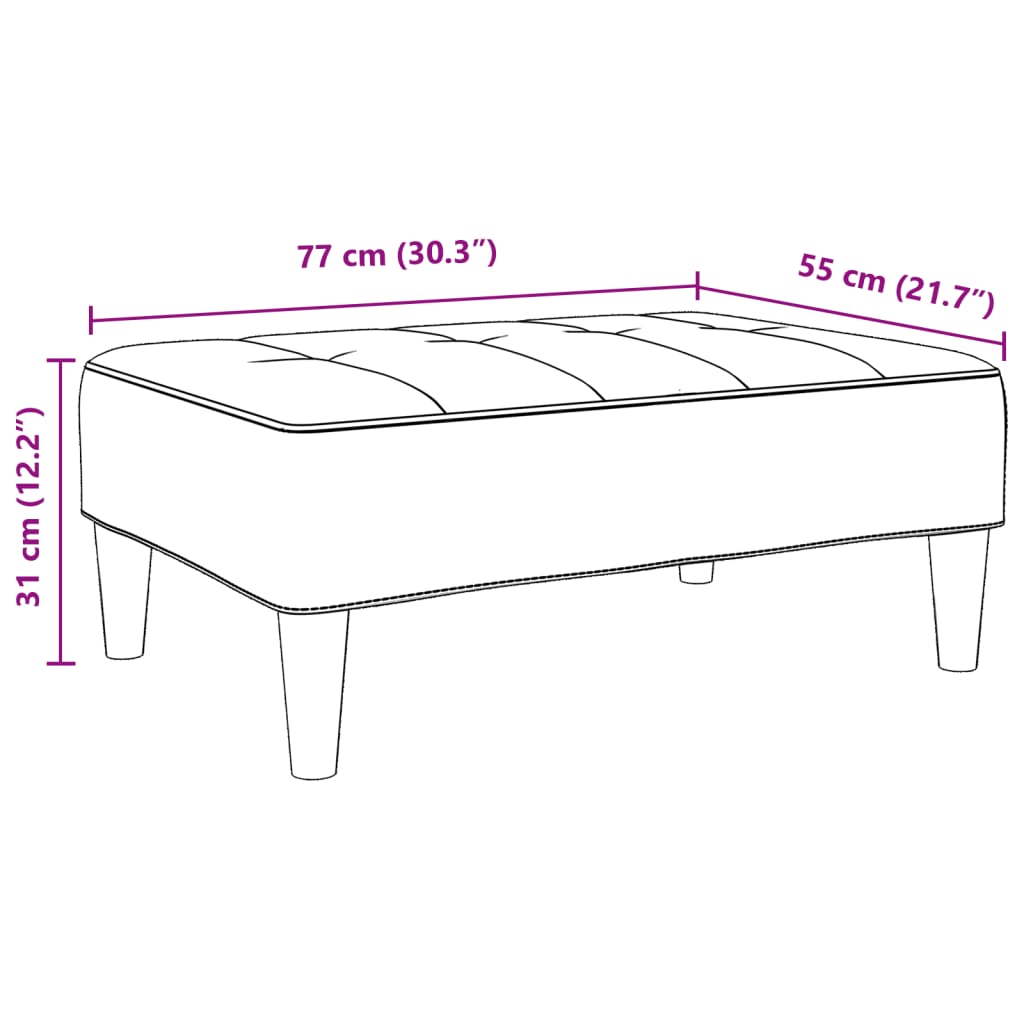 Footstool 77X55X31 Cm Fabric