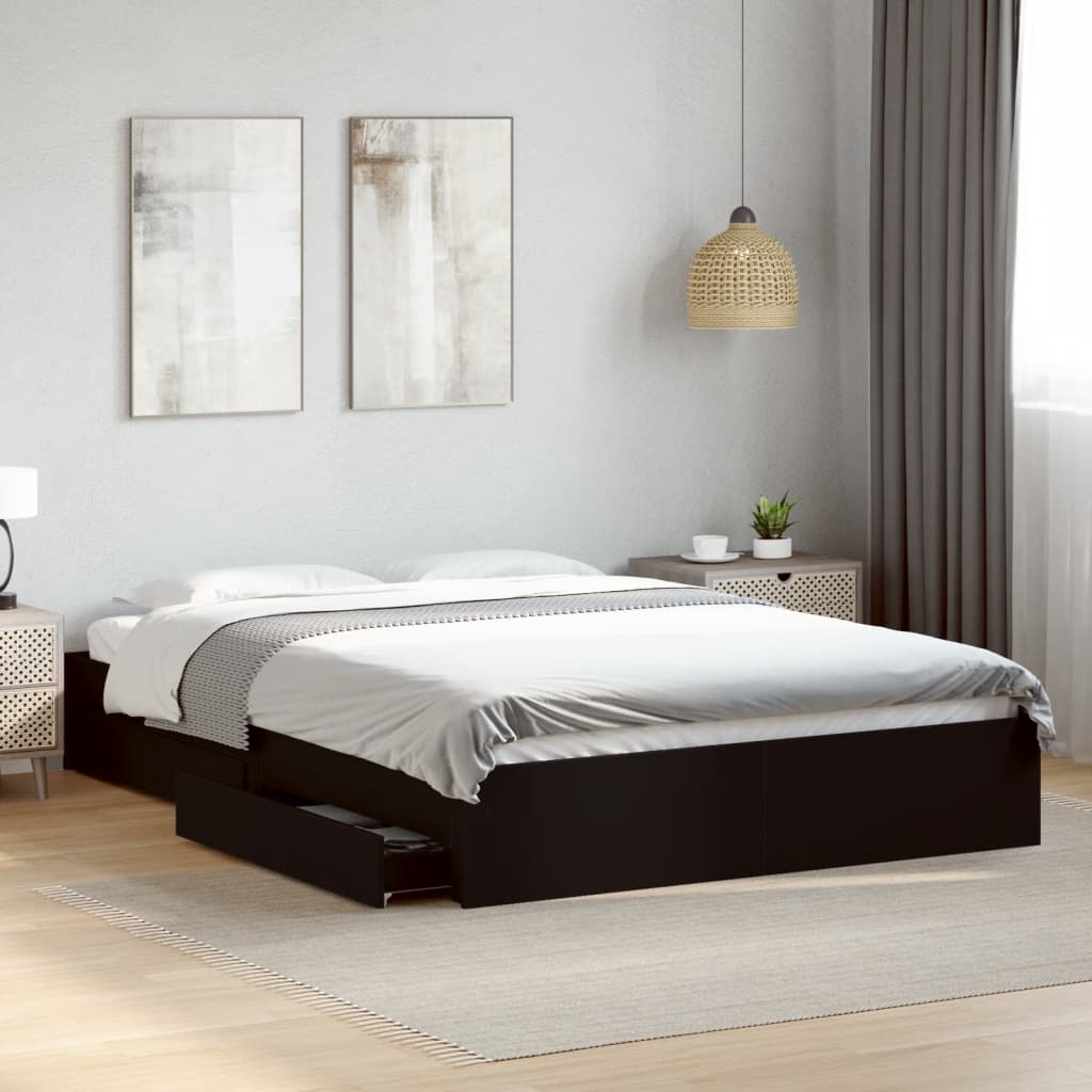 Bed Frame With Drawers Without Mattress King Size