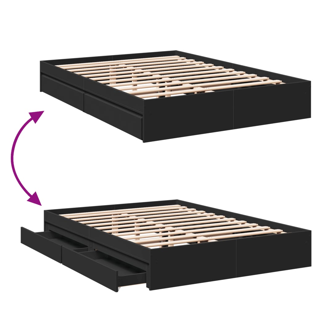Bed Frame With Drawers Without Mattress King Size