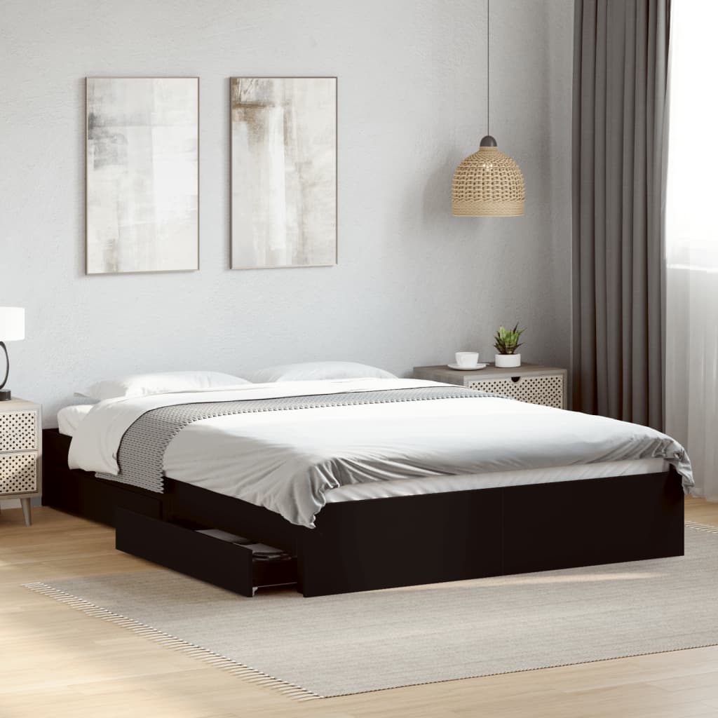 Bed Frame With Drawers Without Mattress King Size