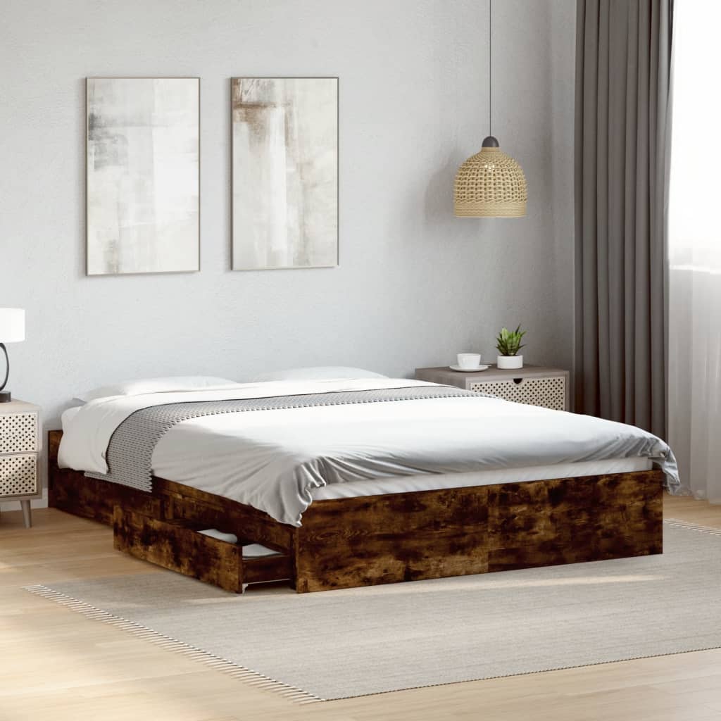 Bed Frame With Drawers Without Mattress King Size