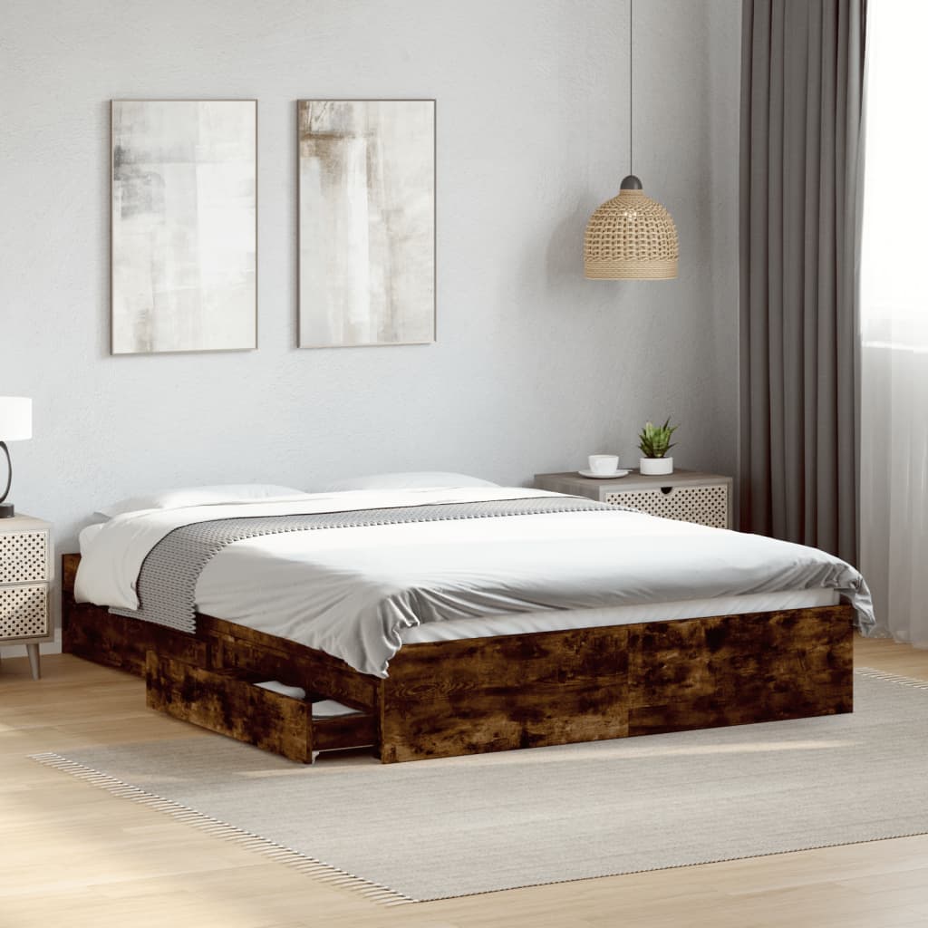 Bed Frame With Drawers Without Mattress King Size