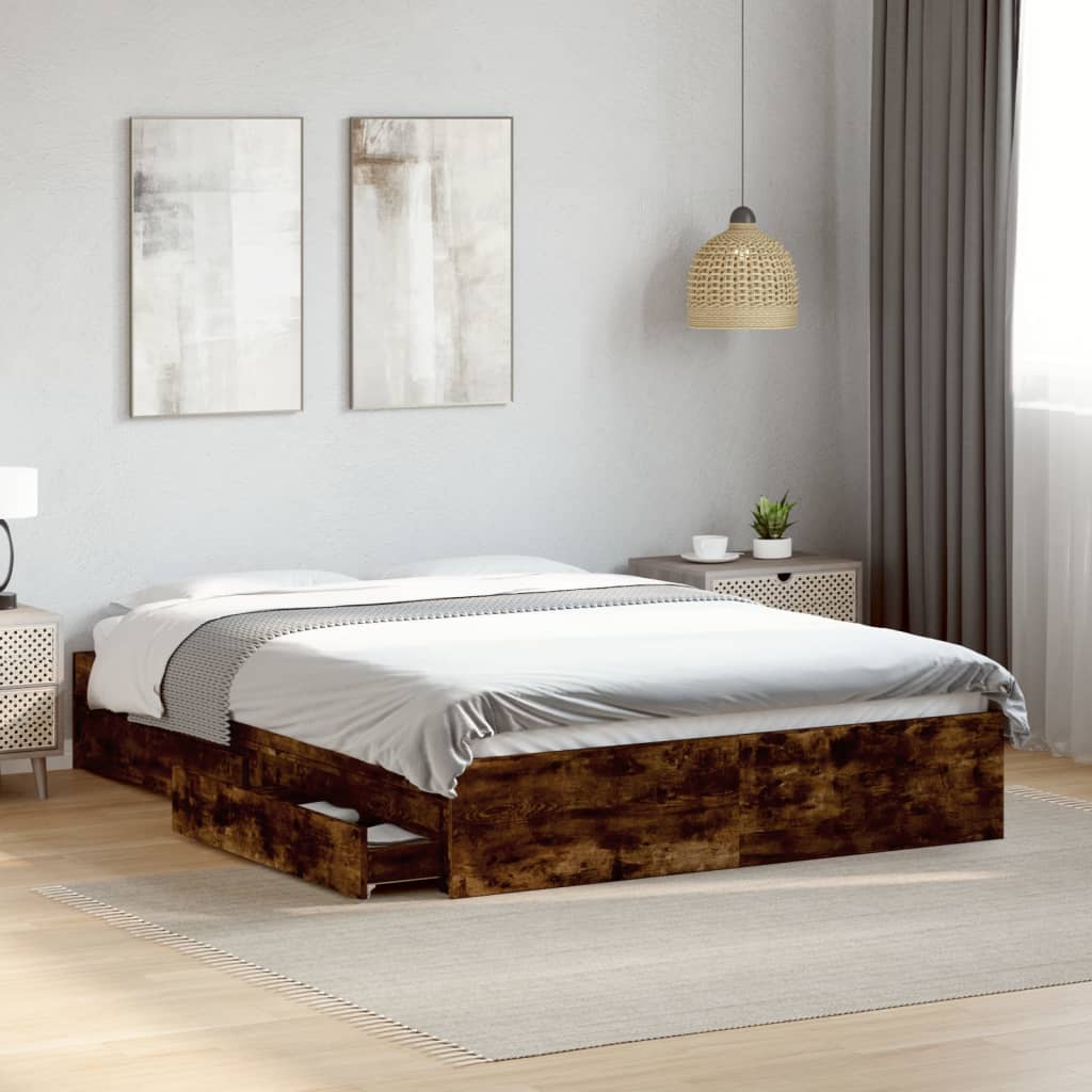 Bed Frame With Drawers Without Mattress King Size