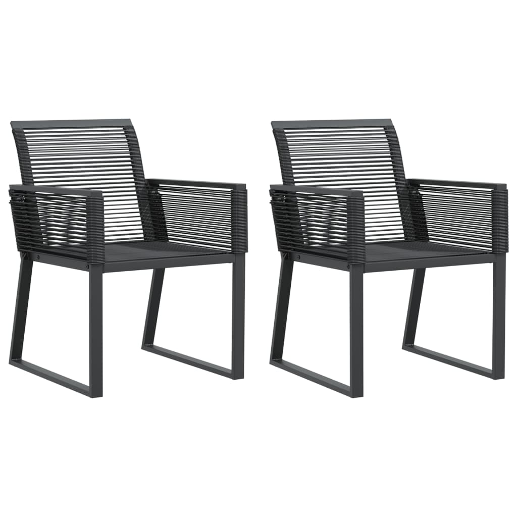 Garden Chairs 2 Pcs Black Poly Rattan