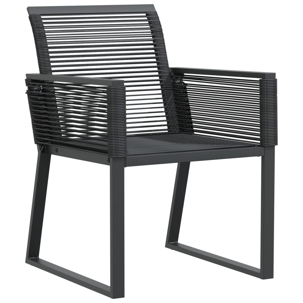 Garden Chairs 2 Pcs Black Poly Rattan
