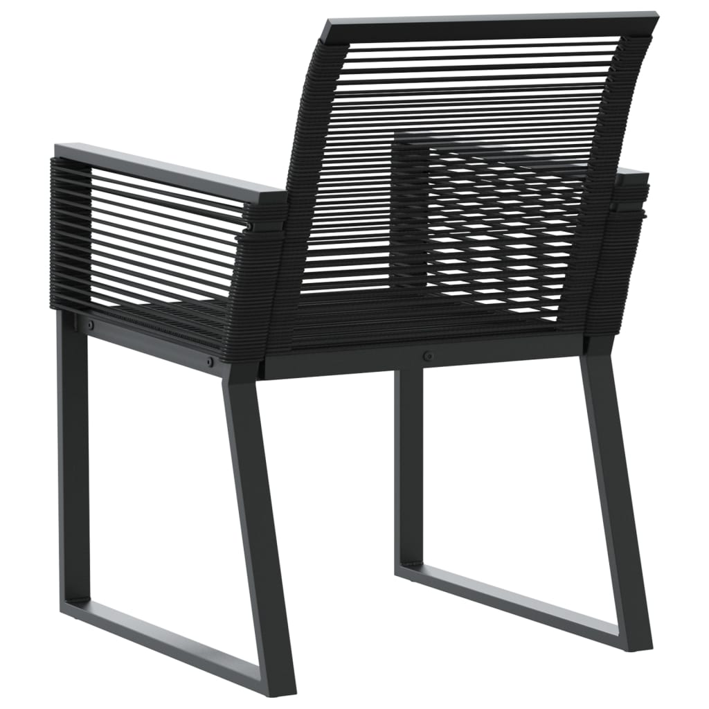 Garden Chairs 2 Pcs Black Poly Rattan