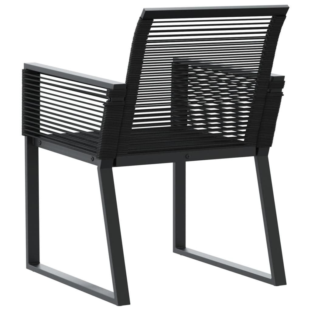 Garden Chairs 4 Pcs Black Poly Rattan