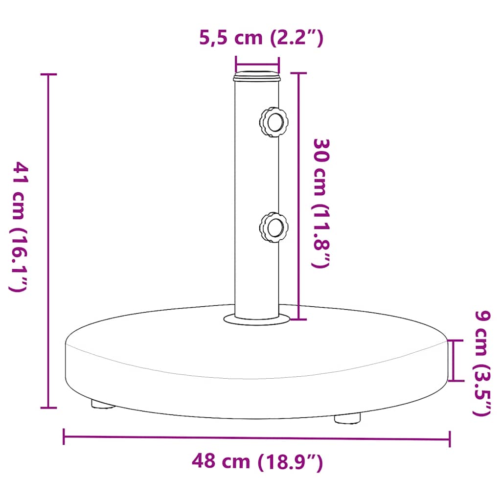 Parasol Base For Ø32/38/48 Mm Poles Round