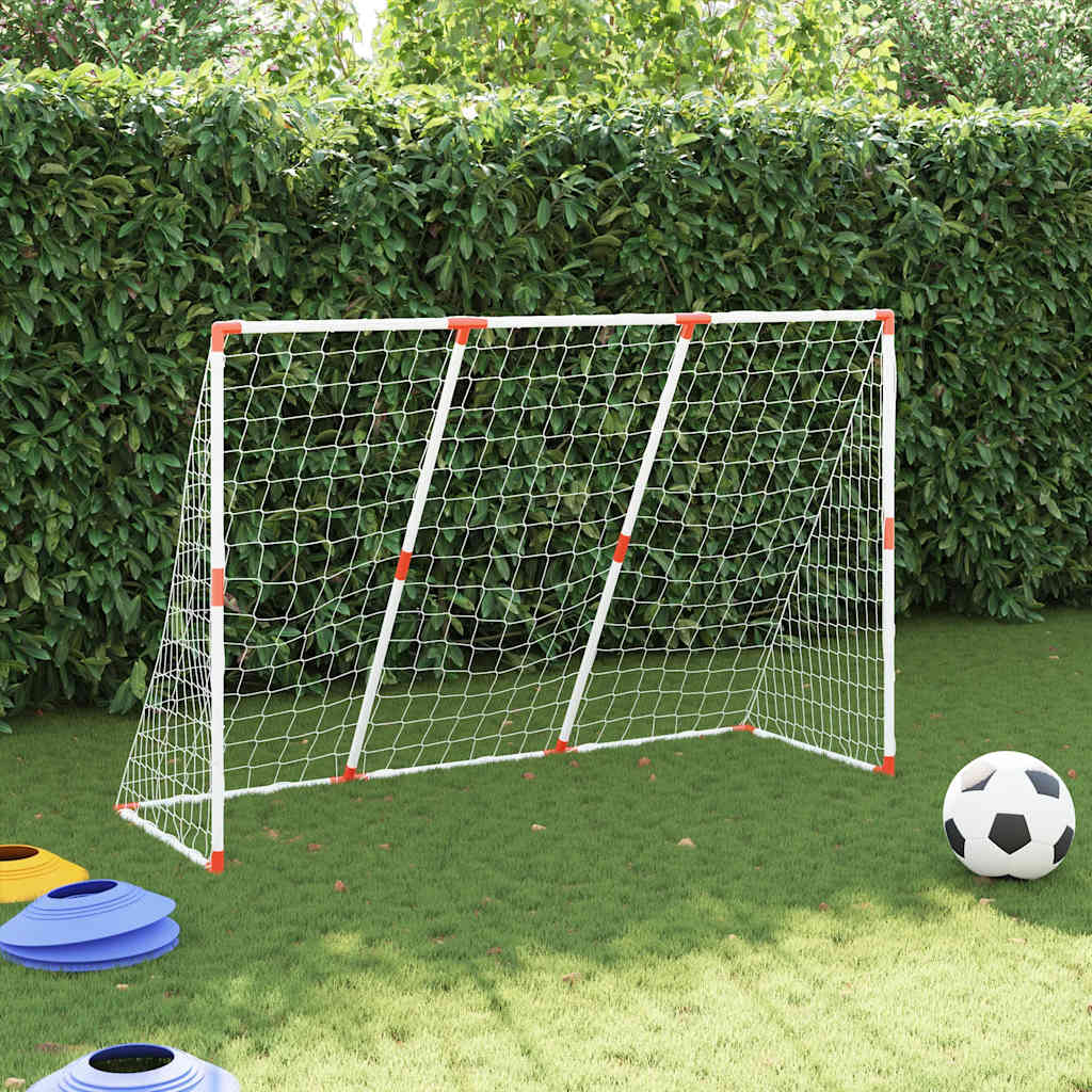 Kids' Football Goal With Balls 2-In-1 White 184X64X124 Cm