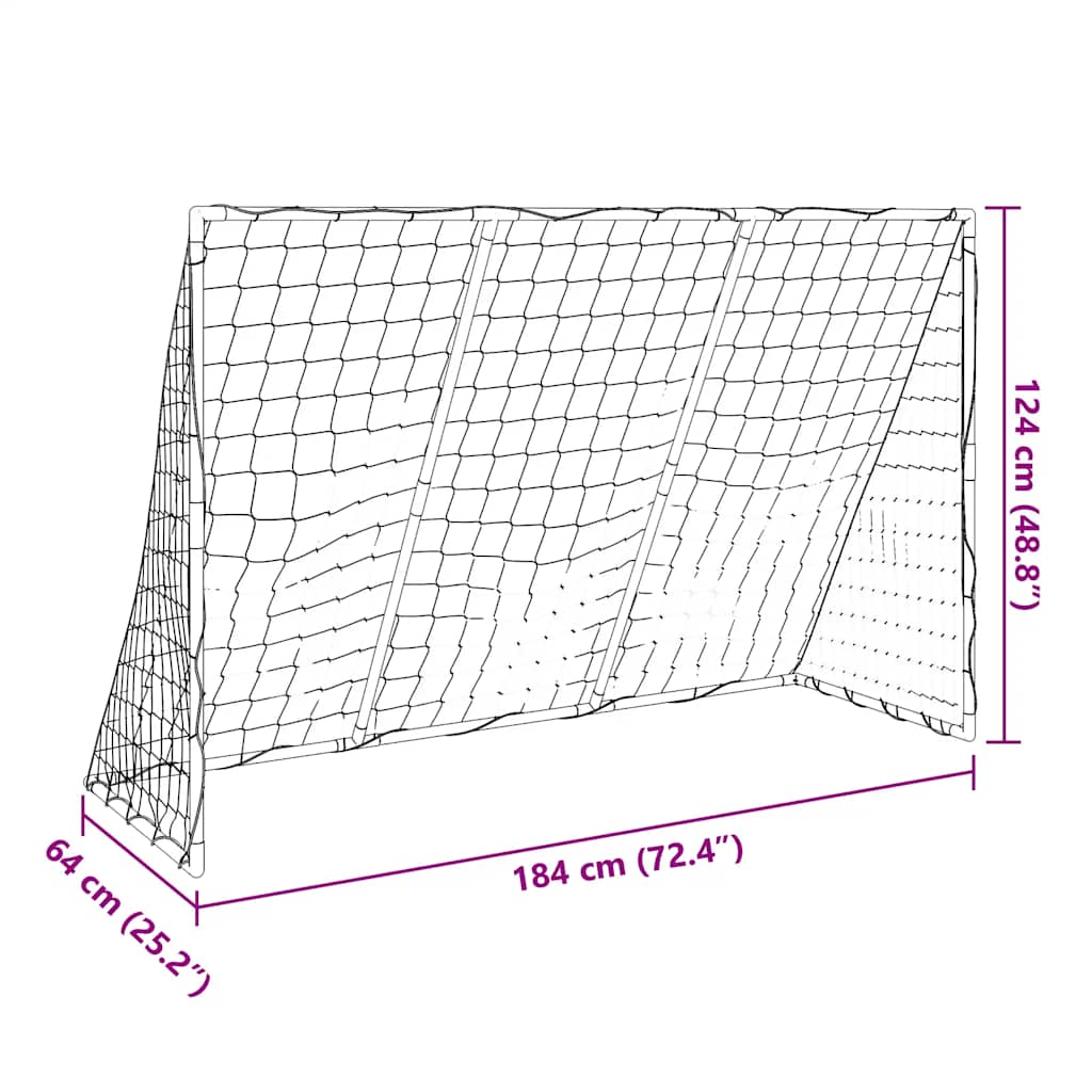 Kids' Football Goal With Balls 2-In-1 White 184X64X124 Cm
