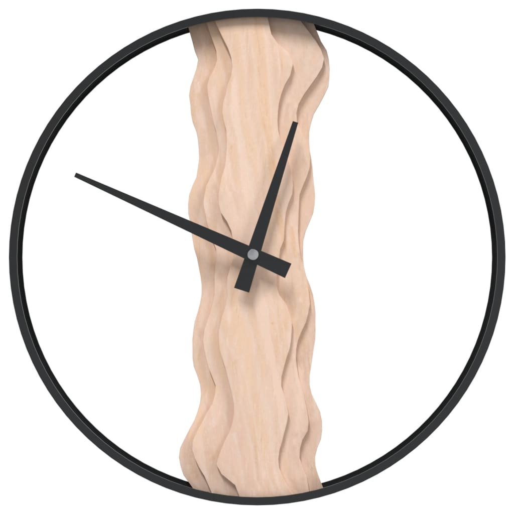 Wall Clock Ø35 Cm Iron And Oak Wood