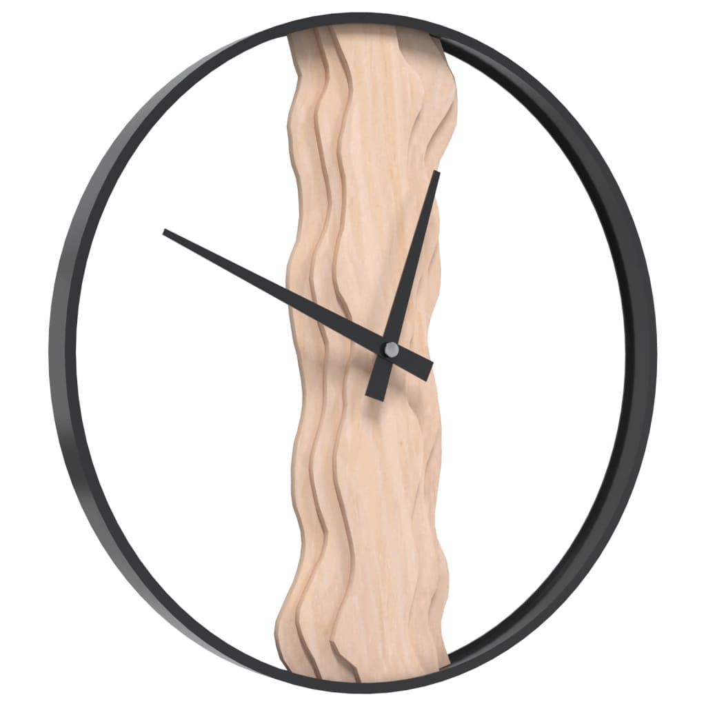 Wall Clock Ø35 Cm Iron And Oak Wood