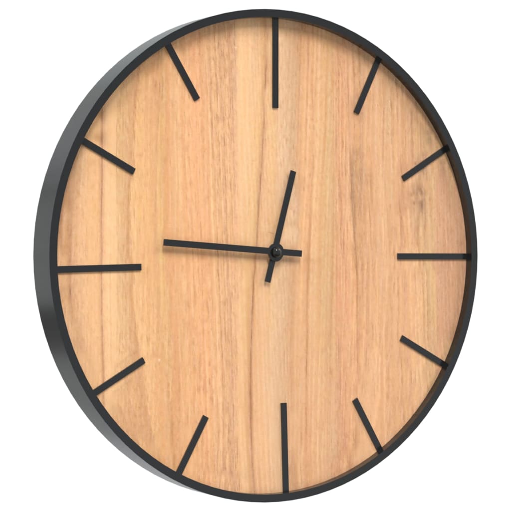 Wall Clock Brown Ø39 Cm Iron And Engineered Wood