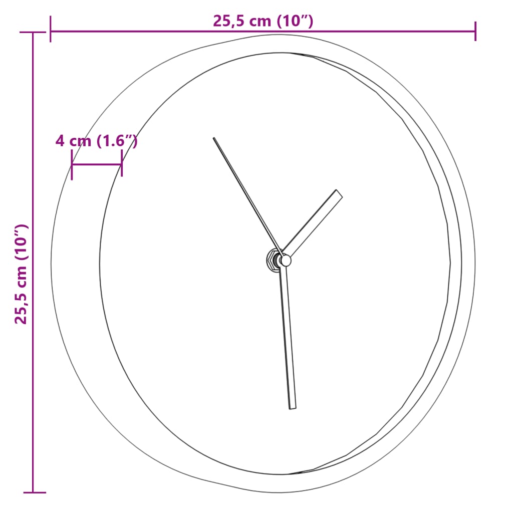 Wall Clock Ø25.5 Cm Polystyrene And Glass
