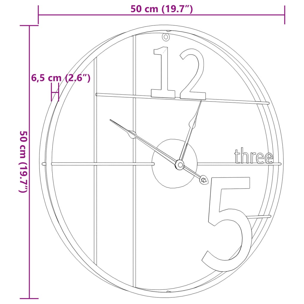 Wall Clock Ø50 Cm Iron