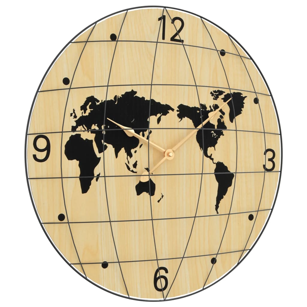 Wall Clock Yellow And Black Ø50 Cm Engineered Wood