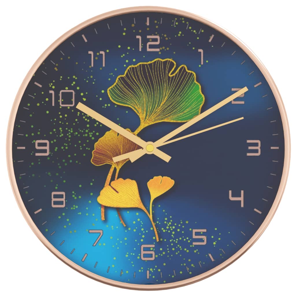 Wall Clock Gold And Ø29.5 Cm Polystyrene And Glass