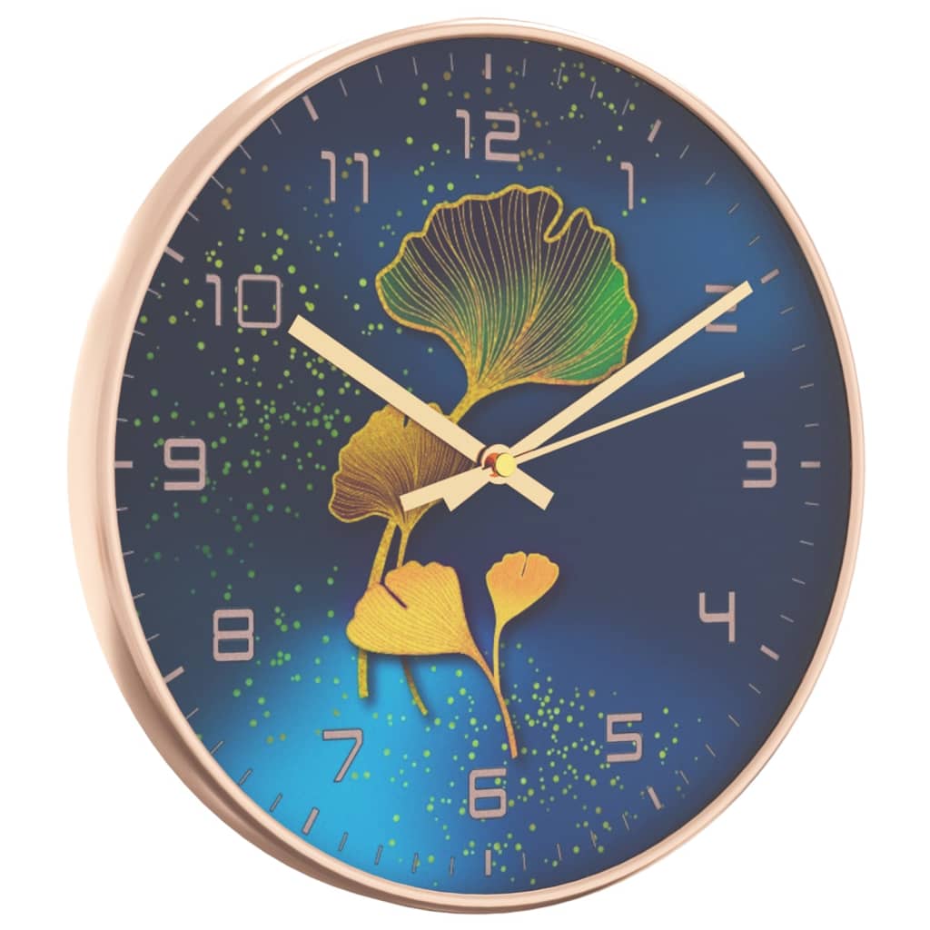 Wall Clock Gold And Ø29.5 Cm Polystyrene And Glass