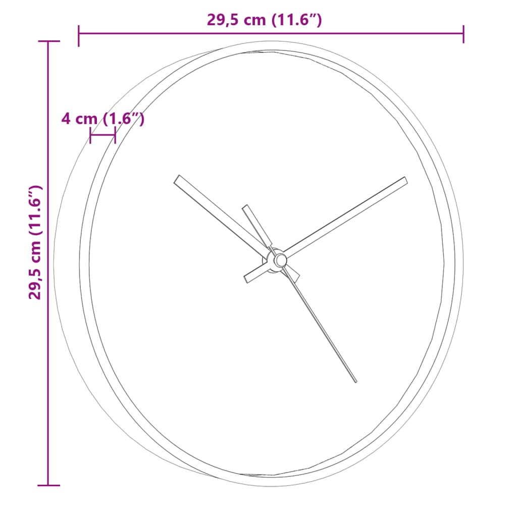 Wall Clock Gold And Ø29.5 Cm Polystyrene And Glass