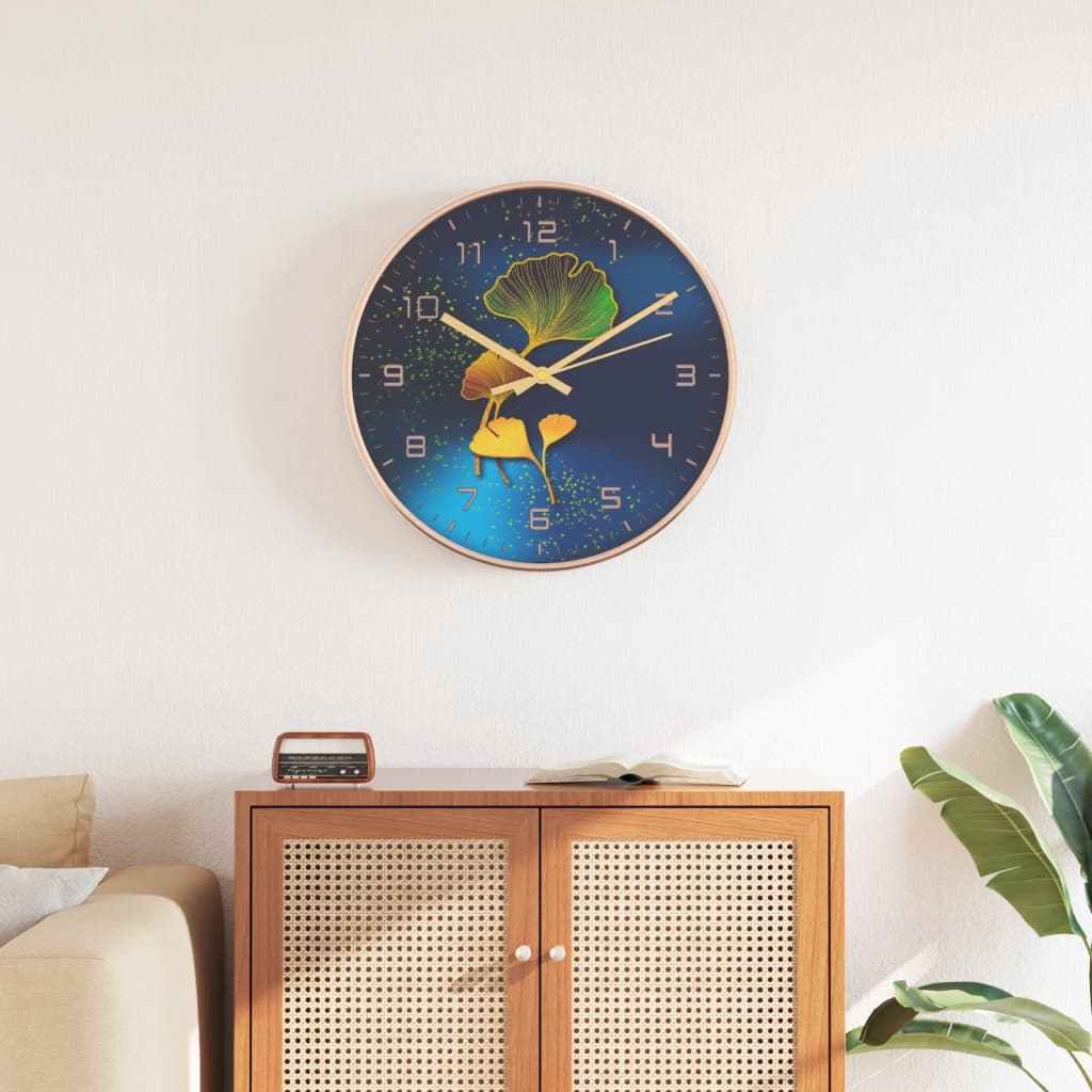 Wall Clock Gold And Ø29.5 Cm Polystyrene And Glass