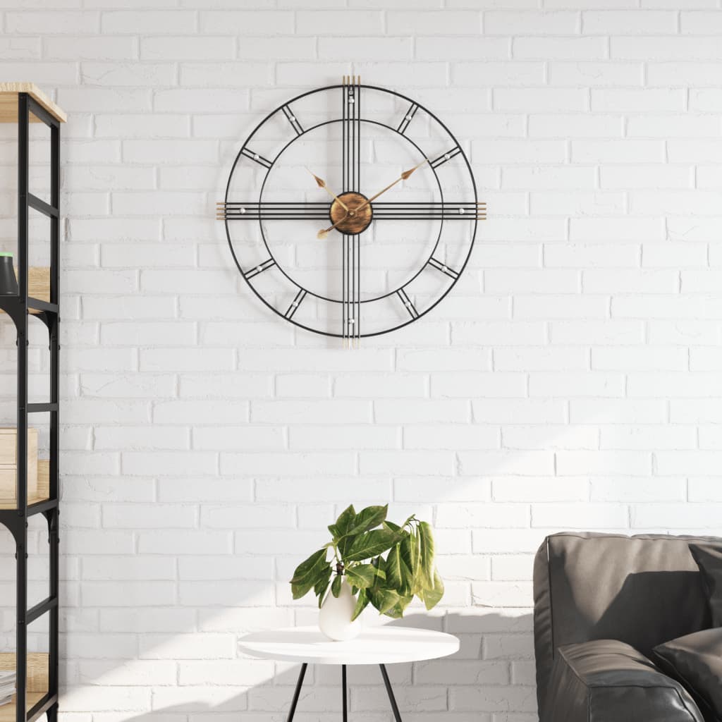 Wall Clock Black Ø60 Cm Iron