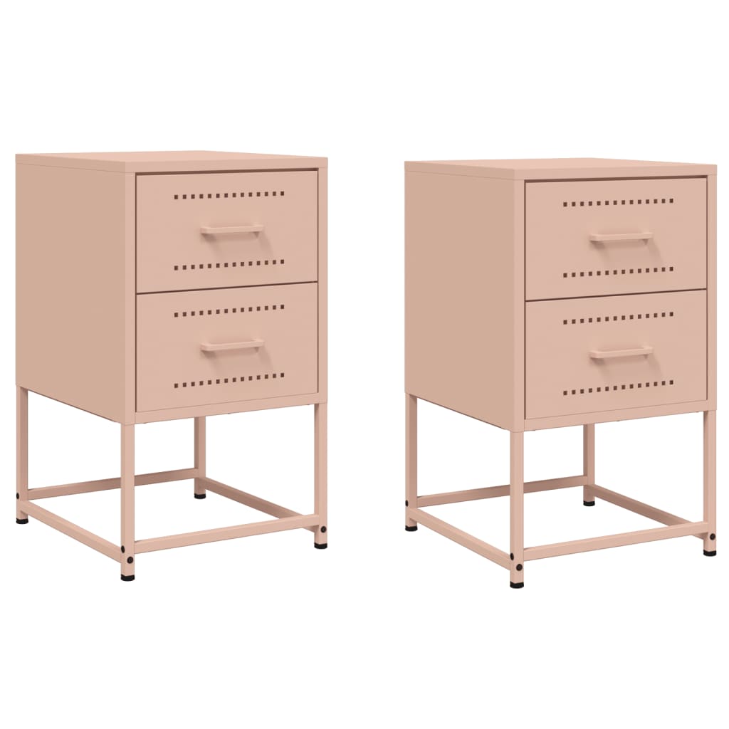 Bedside Cabinets 2 Pcs 36X39X60.5 Cm Steel